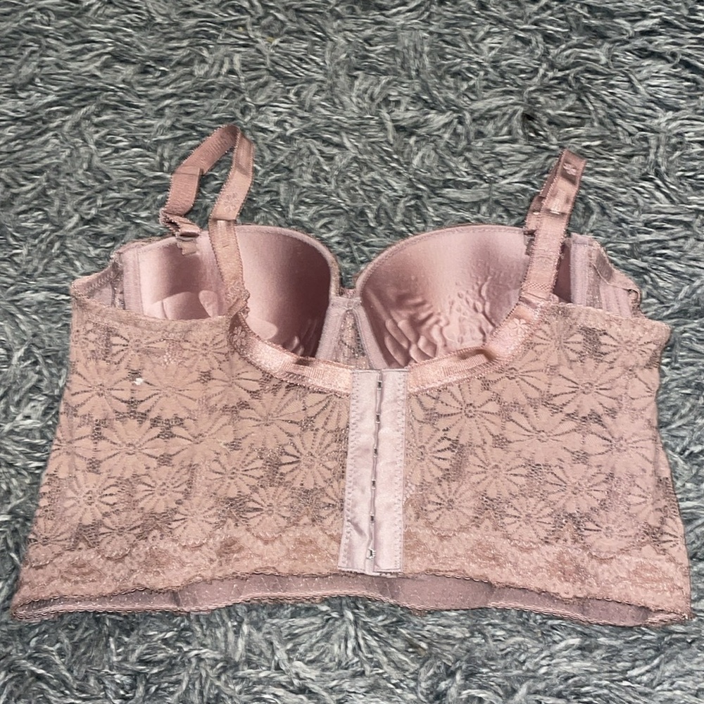 Brown lingerie floral bra corset size 34B - Picture 7 of 15